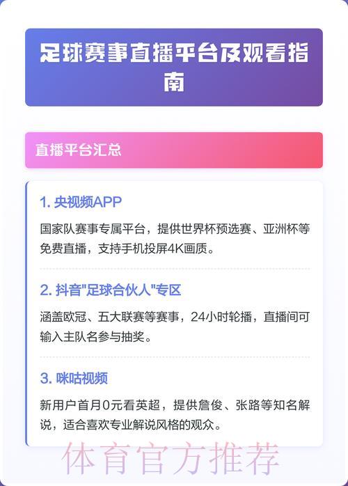 精选世界杯足球赛事直播平台及收看攻略推荐 精选世界杯足球赛事直播平台及收看攻略推荐